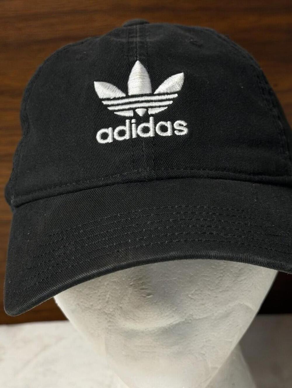 Adidas Originals Trefoil Logo Baseball Cap Black Adjustable Strapback Hat